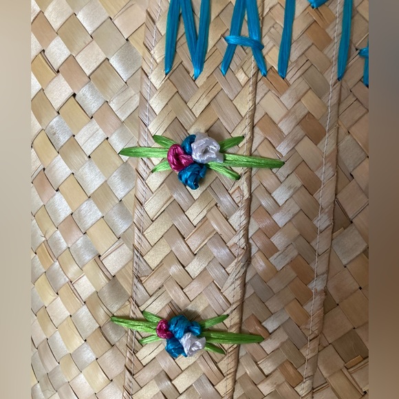 Straw Yoga Beach Tote Bag NAMASTE NWOT Excellent as gift bag vacation bag - Picture 7 of 7